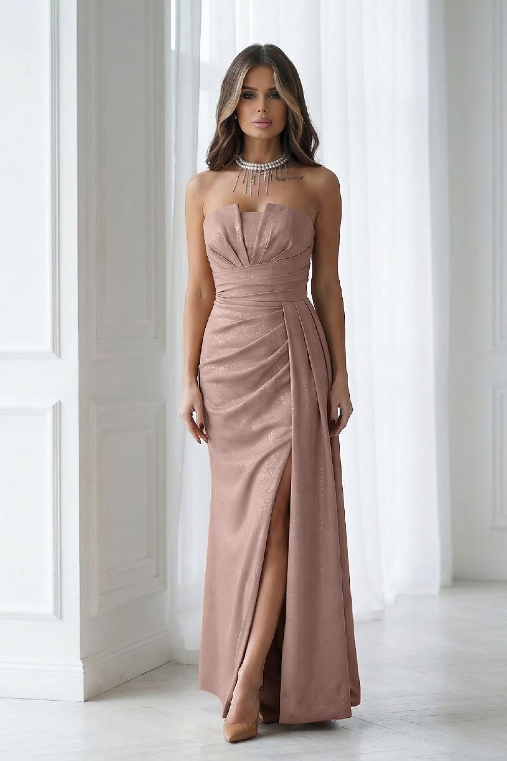  Vestito lungo model 224635 Bicotone 